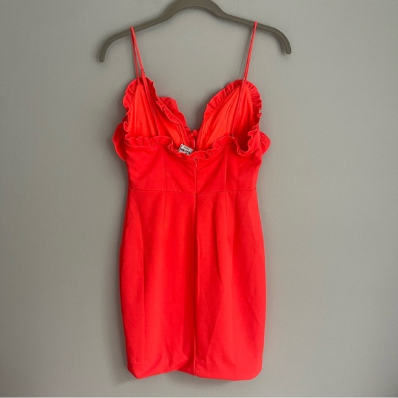 Selfie Leslie Tangerine Dreamers Deep V Frill-Trimmed Bust Dress - Picture 3 of 4